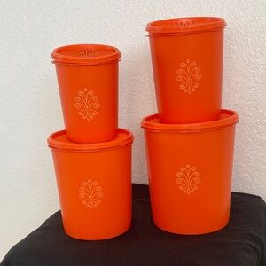 Tupperware Orange Food Storage Containers